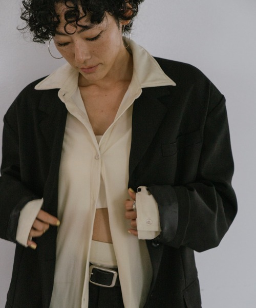 VION（ヴィオン）の「Sheer Velour Long Sleeve Shirt / シアーベロアロングスリーブシャツ（シャツ/ブラウス・レディース・ブルー/ブラック/イエロー・FREE）」の14枚目の写真