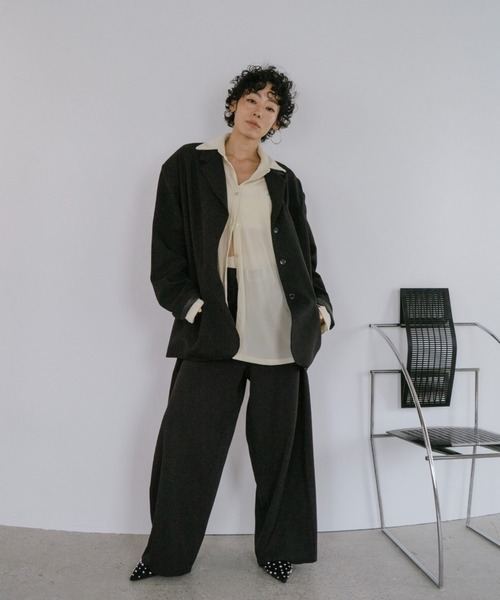VION（ヴィオン）の「Sheer Velour Long Sleeve Shirt / シアーベロアロングスリーブシャツ（シャツ/ブラウス・レディース・ブルー/ブラック/イエロー・FREE）」の13枚目の写真
