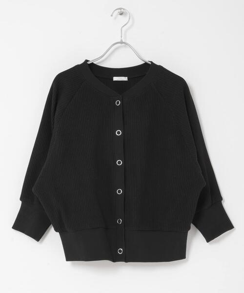 ITEMS URBANRESEARCH（アイテムズ アーバンリサーチ）の「針抜きドルマンカーディガン（カーディガン/ボレロ・レディース・ブラック/イエロー系その他/オフホワイト・FREE）」の6枚目の写真