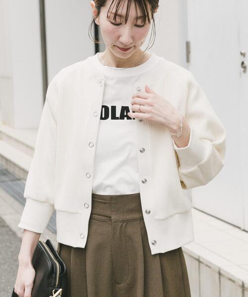 ITEMS URBANRESEARCH（アイテムズ アーバンリサーチ）の「針抜きドルマンカーディガン（カーディガン/ボレロ・レディース・ブラック/イエロー系その他/オフホワイト・FREE）」の9枚目の写真