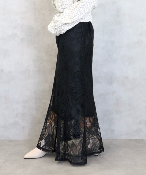 CECIL McBEE（セシルマクビー）の「レースマーメイドスカート（スカート・レディース・ブラック/ライトベージュ・MEDIUM/LARGE）」の5枚目の写真