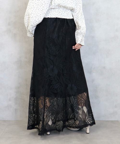 CECIL McBEE（セシルマクビー）の「レースマーメイドスカート（スカート・レディース・ブラック/ライトベージュ・MEDIUM/LARGE）」の6枚目の写真