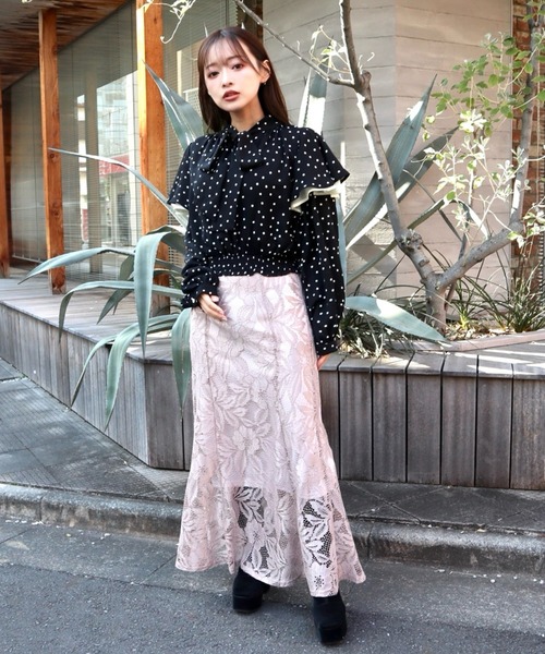 CECIL McBEE（セシルマクビー）の「レースマーメイドスカート（スカート・レディース・ブラック/ライトベージュ・MEDIUM/LARGE）」の8枚目の写真