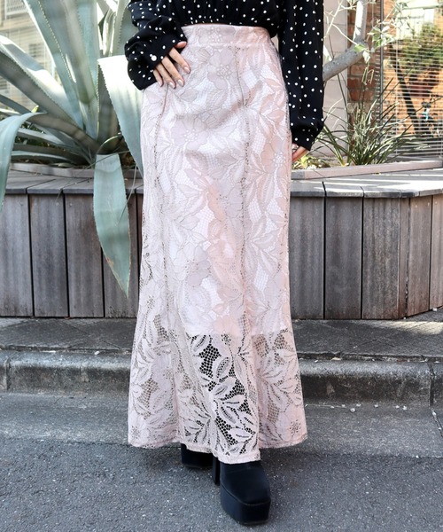 CECIL McBEE（セシルマクビー）の「レースマーメイドスカート（スカート・レディース・ブラック/ライトベージュ・MEDIUM/LARGE）」の9枚目の写真