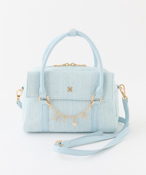 one after another NICE CLAUP（ワンアフターアナザーナイスクラップ）の「チェーンチャーム付きバッグ（ショルダーバッグ・レディース・サックスブルー/アイボリー/ブラック/ピンク・FREE）」の3枚目の写真