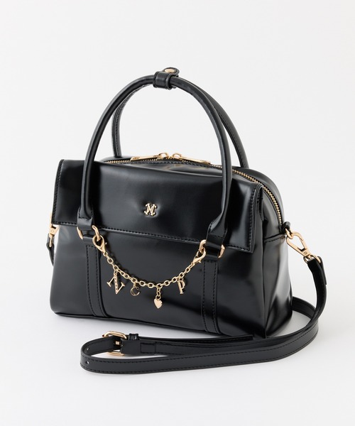 one after another NICE CLAUP（ワンアフターアナザーナイスクラップ）の「チェーンチャーム付きバッグ（ショルダーバッグ・レディース・サックスブルー/アイボリー/ブラック/ピンク・FREE）」の8枚目の写真