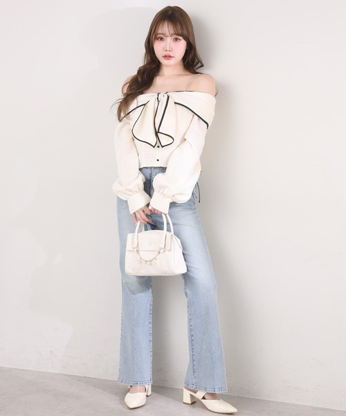 one after another NICE CLAUP（ワンアフターアナザーナイスクラップ）の「チェーンチャーム付きバッグ（ショルダーバッグ・レディース・サックスブルー/アイボリー/ブラック/ピンク・FREE）」の20枚目の写真