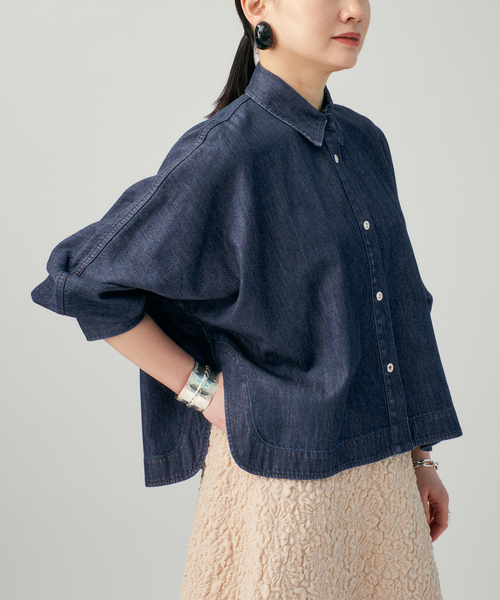 VERMEIL par iena(ヴェルメイユパーイエナ)の「《追加》デニムフォルムシャツ(シャツ/ブラウス・レディース・ブルー系その他・FREE)」の7枚目の写真