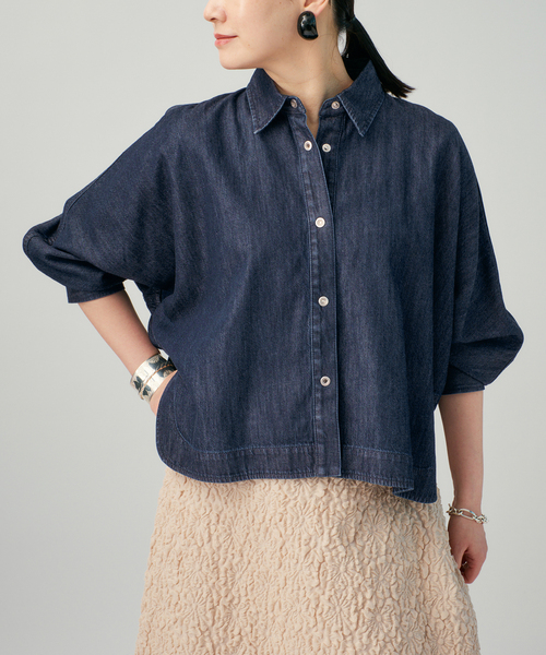 VERMEIL par iena(ヴェルメイユパーイエナ)の「《追加》デニムフォルムシャツ(シャツ/ブラウス・レディース・ブルー系その他・FREE)」の8枚目の写真
