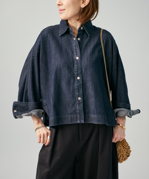 VERMEIL par iena(ヴェルメイユパーイエナ)の「《追加》デニムフォルムシャツ(シャツ/ブラウス・レディース・ブルー系その他・FREE)」の13枚目の写真