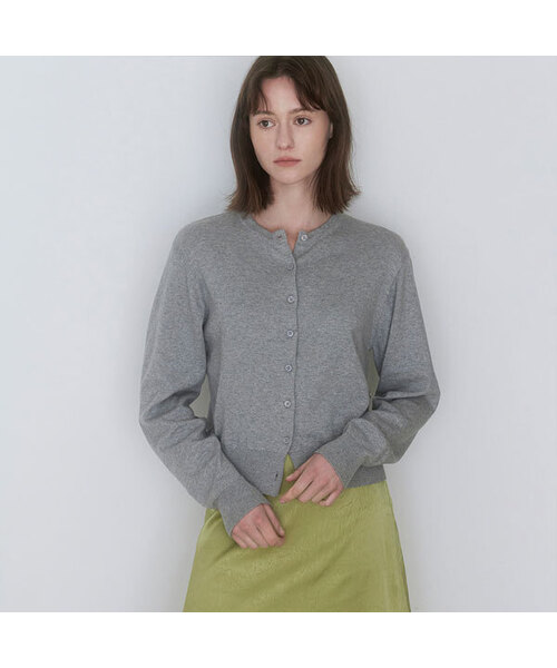 ATELIER NAIN(アトリエナイン)の「COTTON CLASSICAL KNIT CARDIGAN (CD-2259)(カーディガン/ボレロ・レディース・ダークネイビー/グレー/ラベンダー/オリーブ・FREE)」の2枚目の写真