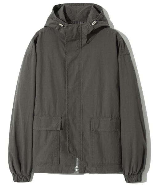 BASEMOMENT(ベースモーメント)の「CN ウォッシュドフードシェルパーカー チャコール(その他アウター・メンズ・その他・LARGE/MEDIUM)」の1枚目の写真