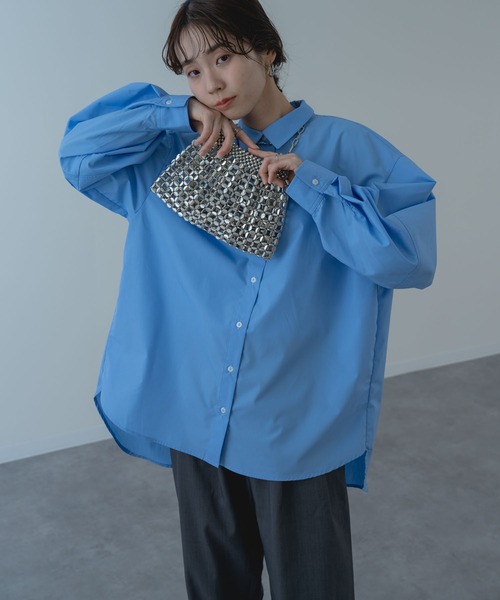 ANNA LUNA（アンナルナ）の「【ANNA LUNA】 大人 の ゆるシルエット 袖コクーン シャツ（シャツ/ブラウス・レディース・ネイビー/オフホワイト/サックスブルー・MEDIUM）」の21枚目の写真