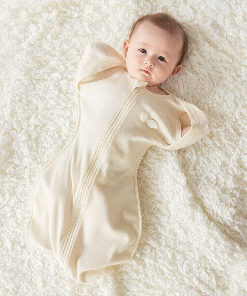 BRANSHES（ブランシェス）の「【ベビー】天使の羽のスワドル（その他ベビー用品・キッズ・ベージュ/ブルー・FREE）」の5枚目の写真