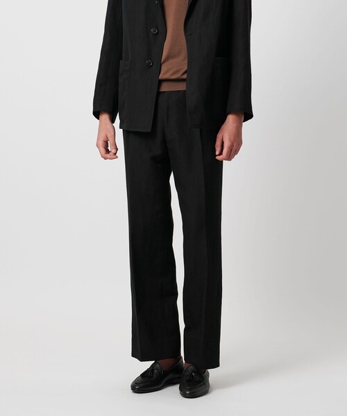 SOVEREIGN(ソブリン)の「<SOVEREIGN>カシミヤ リネン サキソニー ストレートパンツ(その他パンツ・メンズ・ブラック・44/48)」の1枚目の写真