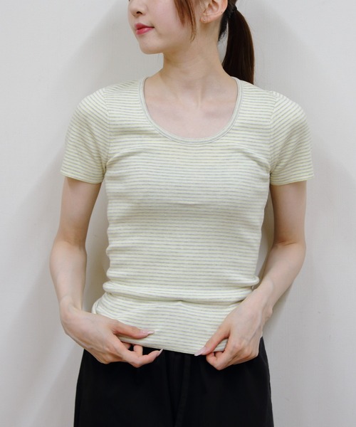 RYE TENDER(ライテンダー)の「RYE TENDER/ライテンダー ドマーTEE DOMAR TEE(Tシャツ/カットソー・レディース・マルチ/イエロー・0)」の1枚目の写真