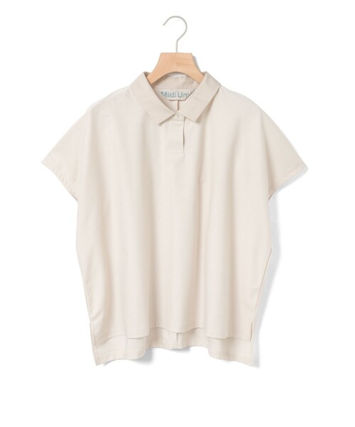 MidiUmi(ミディウミ)の「MidiUmi ポロノースリーブプルオーバー(Tシャツ/カットソー・レディース・ブラック/オフホワイト/ライトグレー/チャコールグレー/ベージュ・FREE)」の5枚目の写真