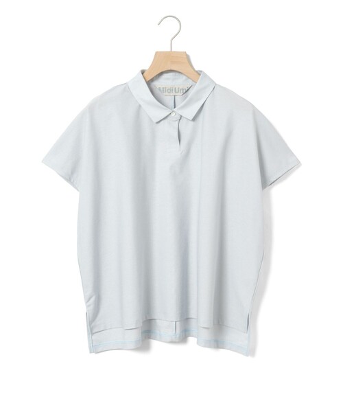 MidiUmi(ミディウミ)の「MidiUmi ポロノースリーブプルオーバー(Tシャツ/カットソー・レディース・ブラック/オフホワイト/ライトグレー/チャコールグレー/ベージュ・FREE)」の4枚目の写真