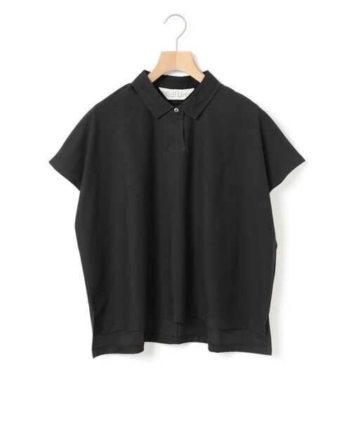 MidiUmi(ミディウミ)の「MidiUmi ポロノースリーブプルオーバー(Tシャツ/カットソー・レディース・ブラック/オフホワイト/ライトグレー/チャコールグレー/ベージュ・FREE)」の1枚目の写真