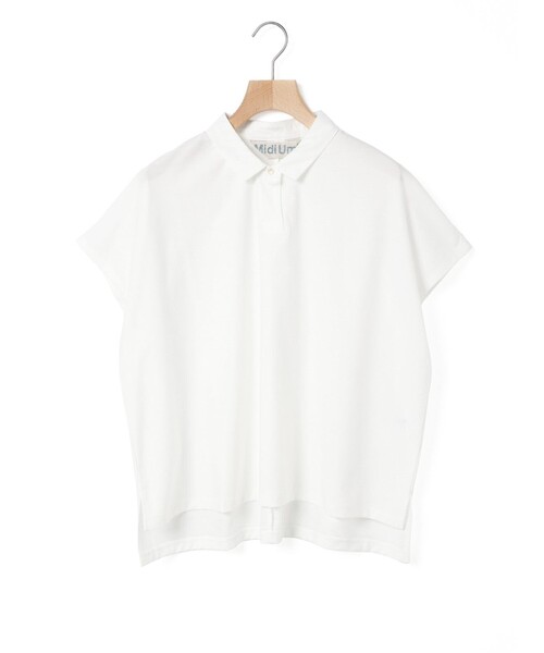 MidiUmi(ミディウミ)の「MidiUmi ポロノースリーブプルオーバー(Tシャツ/カットソー・レディース・ブラック/オフホワイト/ライトグレー/チャコールグレー/ベージュ・FREE)」の6枚目の写真
