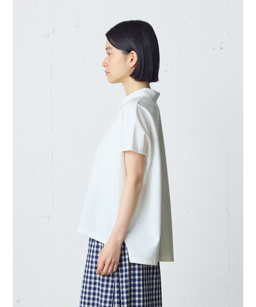 MidiUmi(ミディウミ)の「MidiUmi ポロノースリーブプルオーバー(Tシャツ/カットソー・レディース・ブラック/オフホワイト/ライトグレー/チャコールグレー/ベージュ・FREE)」の16枚目の写真