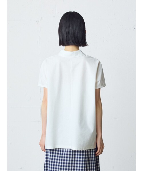 MidiUmi(ミディウミ)の「MidiUmi ポロノースリーブプルオーバー(Tシャツ/カットソー・レディース・ブラック/オフホワイト/ライトグレー/チャコールグレー/ベージュ・FREE)」の17枚目の写真