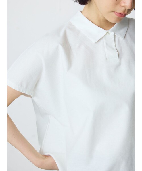 MidiUmi(ミディウミ)の「MidiUmi ポロノースリーブプルオーバー(Tシャツ/カットソー・レディース・ブラック/オフホワイト/ライトグレー/チャコールグレー/ベージュ・FREE)」の18枚目の写真