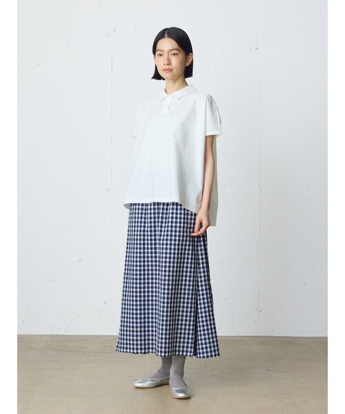 MidiUmi(ミディウミ)の「MidiUmi ポロノースリーブプルオーバー(Tシャツ/カットソー・レディース・ブラック/オフホワイト/ライトグレー/チャコールグレー/ベージュ・FREE)」の20枚目の写真