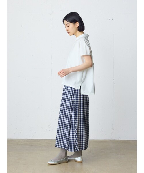 MidiUmi(ミディウミ)の「MidiUmi ポロノースリーブプルオーバー(Tシャツ/カットソー・レディース・ブラック/オフホワイト/ライトグレー/チャコールグレー/ベージュ・FREE)」の21枚目の写真