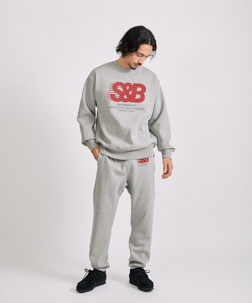 BEDWIN & THE HEARTBREAKERS（ベドウィン アンド ザ ハートブレイカーズ）の「BEDWIN & THE HEARTBREAKERS x Saturdays NYC Ex. PRINTED SWEATPANTS "BOSTON"（その他パンツ・メンズ・グレー/チャコールグレー・M/S/XL/L）」の6枚目の写真
