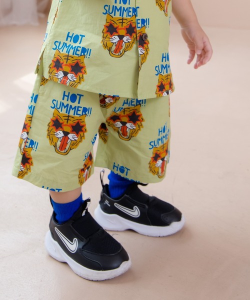 MAKE YOUR DAY(メイクユアデイ)の「文字と花とトラ柄総柄5分丈パンツ■80~140cm(その他パンツ・キッズ・マルチ/イエロー/ブルー/グリーン・140/130/120/110/100/80/90)」の3枚目の写真