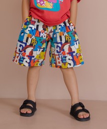 MAKE YOUR DAY（メイクユアデイ）の「文字と花とトラ柄総柄5分丈パンツ■80～140cm（その他パンツ）」