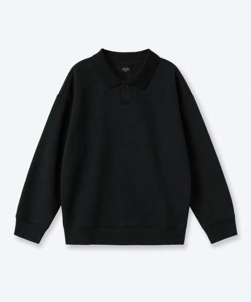 MUSINSA STANDARD KIDS（ムシンサスタンダードキッズ）の「起毛オーバーサイズカラー付きスウェットシャツ[ブラック]（スウェット・レディース・その他・110/160/120/130/140/150/100）」の2枚目の写真