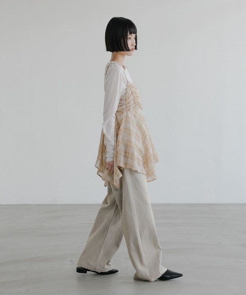 LOWRYS FARM（ローリーズファーム）の「チェックキャミチュニック　647619（その他トップス・レディース・ブルー/ベージュ/ブラウン・FREE）」の5枚目の写真