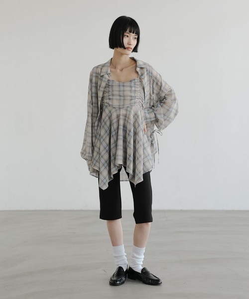 LOWRYS FARM（ローリーズファーム）の「チェックキャミチュニック　647619（その他トップス・レディース・ブルー/ベージュ/ブラウン・FREE）」の8枚目の写真