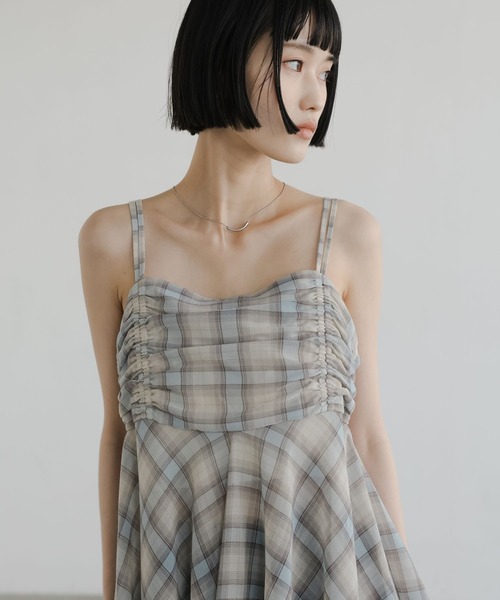 LOWRYS FARM（ローリーズファーム）の「チェックキャミチュニック　647619（その他トップス・レディース・ブルー/ベージュ/ブラウン・FREE）」の9枚目の写真