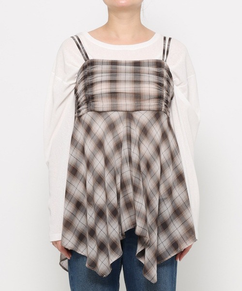 LOWRYS FARM（ローリーズファーム）の「チェックキャミチュニック　647619（その他トップス・レディース・ブルー/ベージュ/ブラウン・FREE）」の11枚目の写真