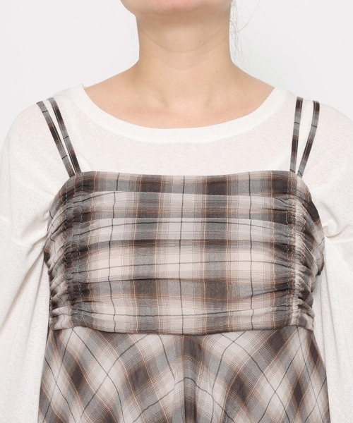 LOWRYS FARM（ローリーズファーム）の「チェックキャミチュニック　647619（その他トップス・レディース・ブルー/ベージュ/ブラウン・FREE）」の14枚目の写真