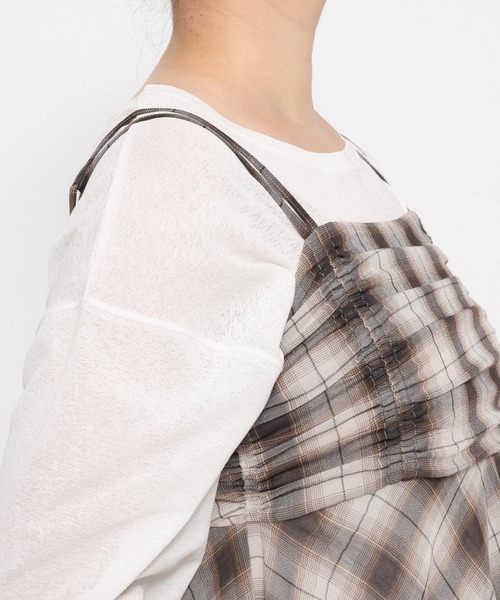 LOWRYS FARM（ローリーズファーム）の「チェックキャミチュニック　647619（その他トップス・レディース・ブルー/ベージュ/ブラウン・FREE）」の15枚目の写真