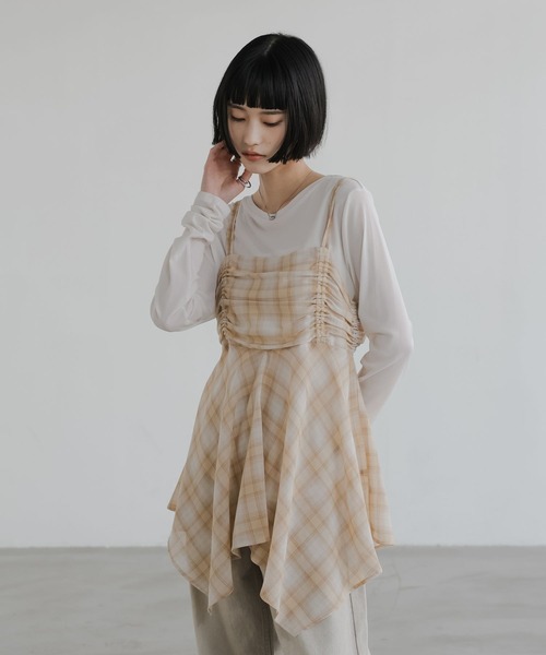 LOWRYS FARM（ローリーズファーム）の「チェックキャミチュニック　647619（その他トップス・レディース・ブルー/ベージュ/ブラウン・FREE）」の19枚目の写真