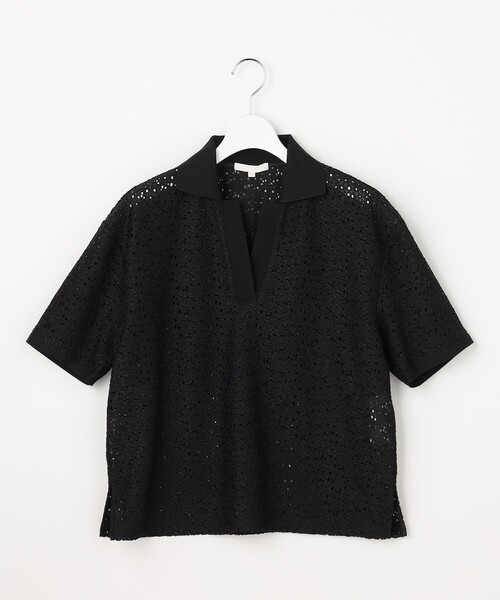自由区(ジユウク)の「ラッセルレースジャージー トップス(Tシャツ/カットソー・レディース・アイボリー系/ブラック系/黄土色系・40/38)」の11枚目の写真