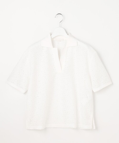自由区(ジユウク)の「ラッセルレースジャージー トップス(Tシャツ/カットソー・レディース・アイボリー系/ブラック系/黄土色系・40/38)」の12枚目の写真