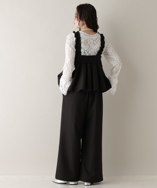 RAGEBLUE（レイジブルー）の「ショルダーフリルペプラムサロペット（サロペット/オーバーオール・レディース・ブラック/グレー・FREE）」の7枚目の写真