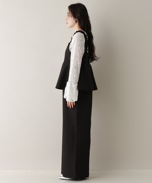 RAGEBLUE（レイジブルー）の「ショルダーフリルペプラムサロペット（サロペット/オーバーオール・レディース・ブラック/グレー・FREE）」の12枚目の写真