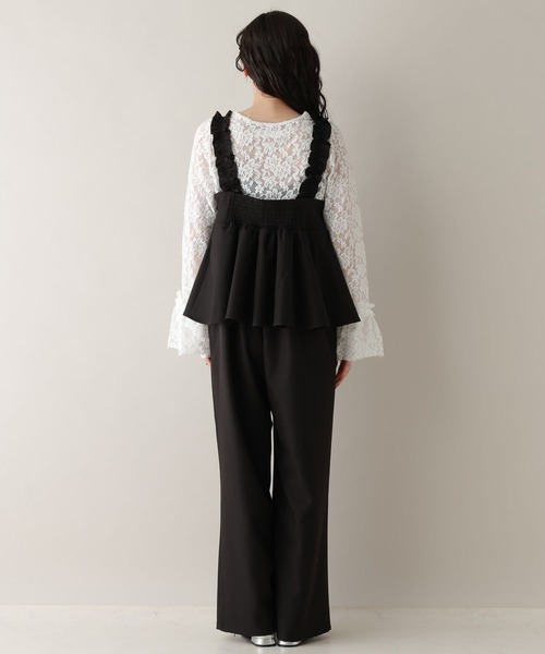 RAGEBLUE（レイジブルー）の「ショルダーフリルペプラムサロペット（サロペット/オーバーオール・レディース・ブラック/グレー・FREE）」の13枚目の写真