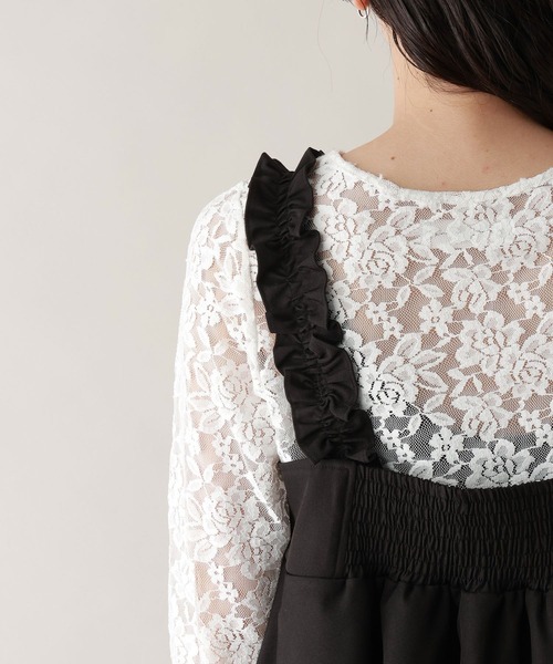 RAGEBLUE（レイジブルー）の「ショルダーフリルペプラムサロペット（サロペット/オーバーオール・レディース・ブラック/グレー・FREE）」の19枚目の写真