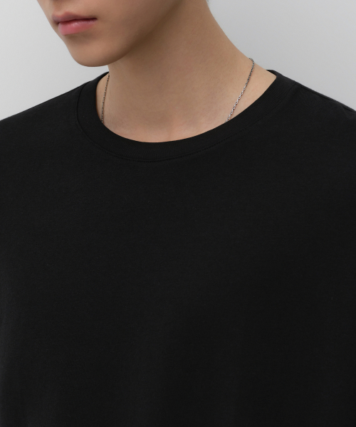 MUSINSA STANDARD（ムシンサスタンダード）の「CRレイヤードヘム長袖Tシャツ[ブラック]（Tシャツ/カットソー・メンズ・その他・2XL/3XL/MEDIUM/LARGE/X-LARGE/SMALL）」の4枚目の写真