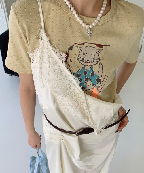 UNE MANSION(ユヌマンション)の「【2026SS新作アイテム】【UNE ORIGINAL HAND MADE】フロントタックレースアンバランスワンピース(ワンピース・レディース・チャコールグレー/アイボリー・FREE)」の8枚目の写真