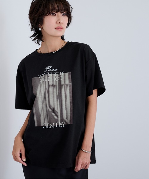 UR'S（ユアーズ）の「【接触冷感】エコフォトTシャツ（Tシャツ/カットソー・レディース・ホワイト/ブラック/チャコール・S/L/M）」の3枚目の写真