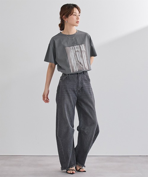 UR'S（ユアーズ）の「【接触冷感】エコフォトTシャツ（Tシャツ/カットソー・レディース・ホワイト/ブラック/チャコール・S/L/M）」の14枚目の写真